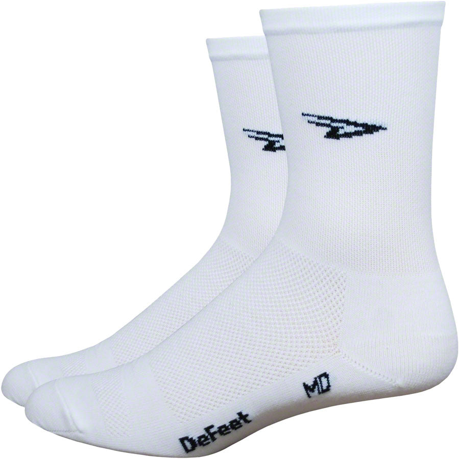 DeFeet Aireator D-Logo Socks - 5 inch, White, Large