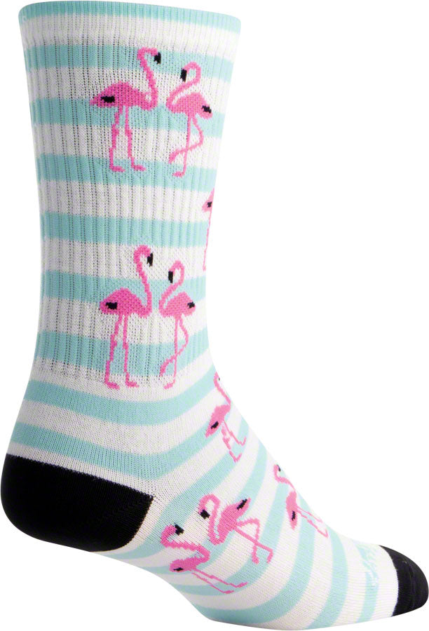 SockGuy Crew Flamingo Socks - 6 inch, Blue, Small/Medium