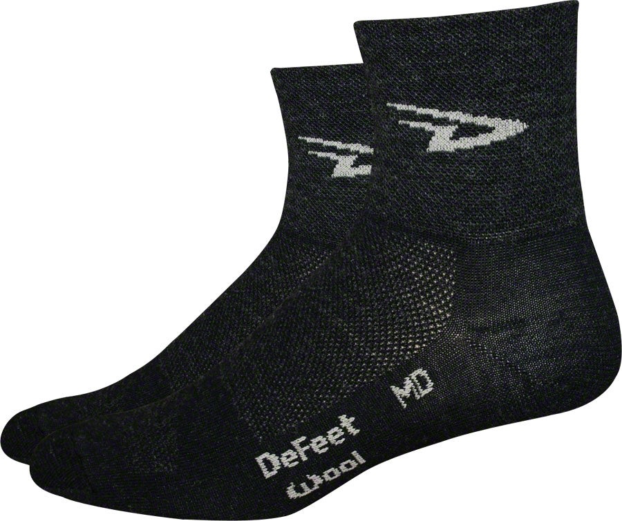 DeFeet Wooleator D-Logo Socks - 3 inch, Charcoal, X-Large
