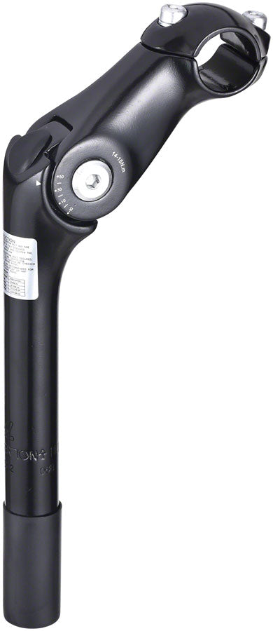 Zoom Quick Comfort Adjustable Stem - 90mm, 25.4 Clamp, Adjustable 80-150deg, 22.2-24tpi Quill, Aluminum, Black