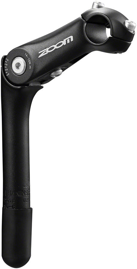 Zoom Quick Comfort Adjustable Stem - 90mm, 25.4 Clamp, Adjustable 80-150deg, 22.2-24tpi Quill, Aluminum, Black