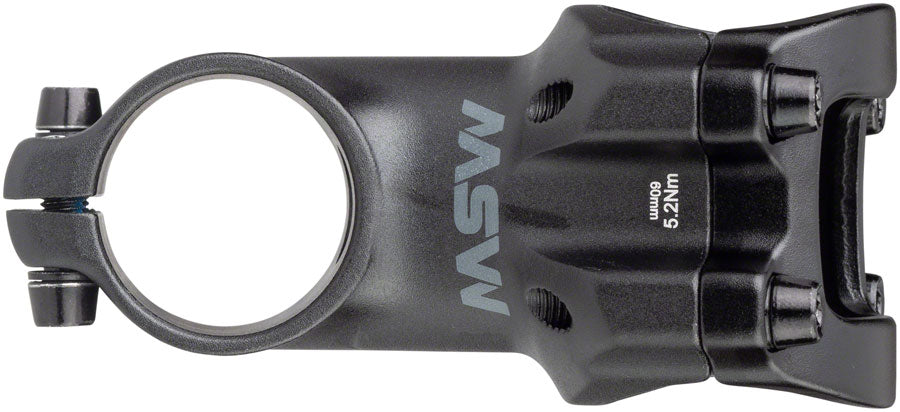 MSW 17 1 8" Aluminum 60mm Threadless Stem 31.8mm Clamp 1 1/8 in Steerer Black