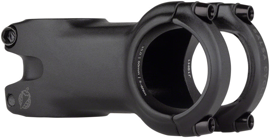 Salsa Guide Trail Stem- 60mm, 35.0 Clamp, 0 Degree, 1 1/8", Aluminum, Black
