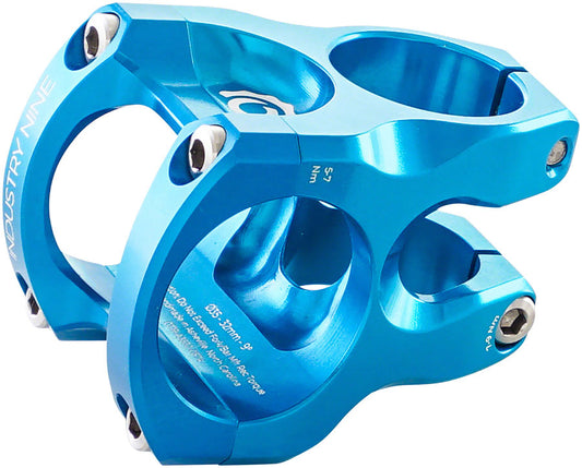 Industry Nine A35 9 1 8" Aluminum Turquoise 32mm Threadless Stem 35mm 1 1/8 Blue