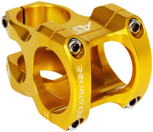 Industry Nine A35 6 1 8" Aluminum 40mm Threadless Stem 35mm Clamp 1 1/8 in Gold