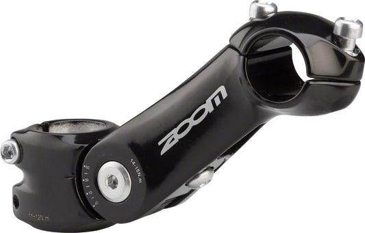 Zoom TDS-C297 Stem - 125mm, 25.4 Clamp, Adjustable, 1 1/8", Aluminum, Black