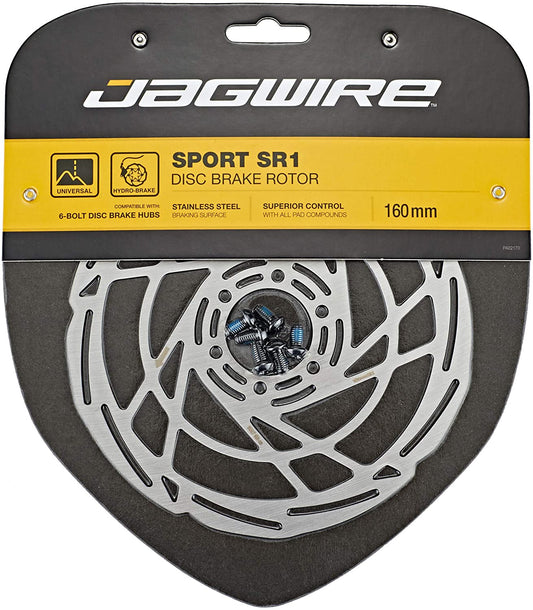 Jagwire Sport SR1 Disc Brake Rotor - 180mm, 6-Bolt, Silver