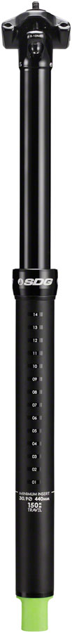 SDG Tellis Dropper 30.9mm 170mm Seatpost Black