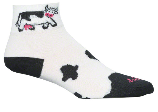 SockGuy Classic Cow Socks - 2 inch, White, Women's, Small/Medium