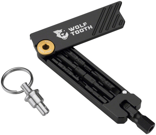 Wolf Tooth 6-Bit Hex Wrench Multi-Tool with Keyring - Gold