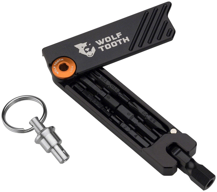 Wolf Tooth 6-Bit Hex Wrench Multi-Tool with Keyring - Orange