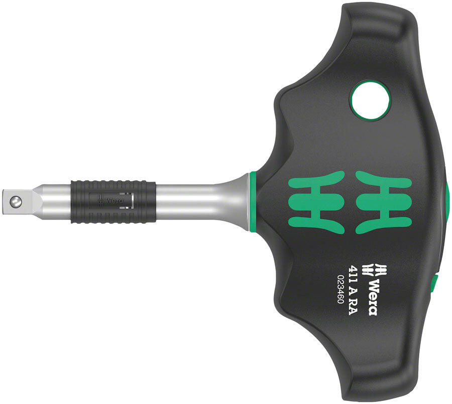 Wera 411 A RA T-Handle Adapter Screwdriver - Ratchet Function, 1/4"