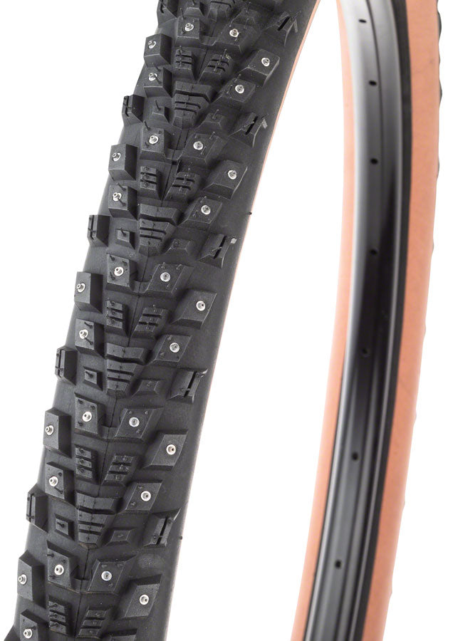 45NRTH Kahva Tire - 27.5 x 2.1, Tubeless, Folding, Tan, 60tpi, 240 Concave Carbide Studs