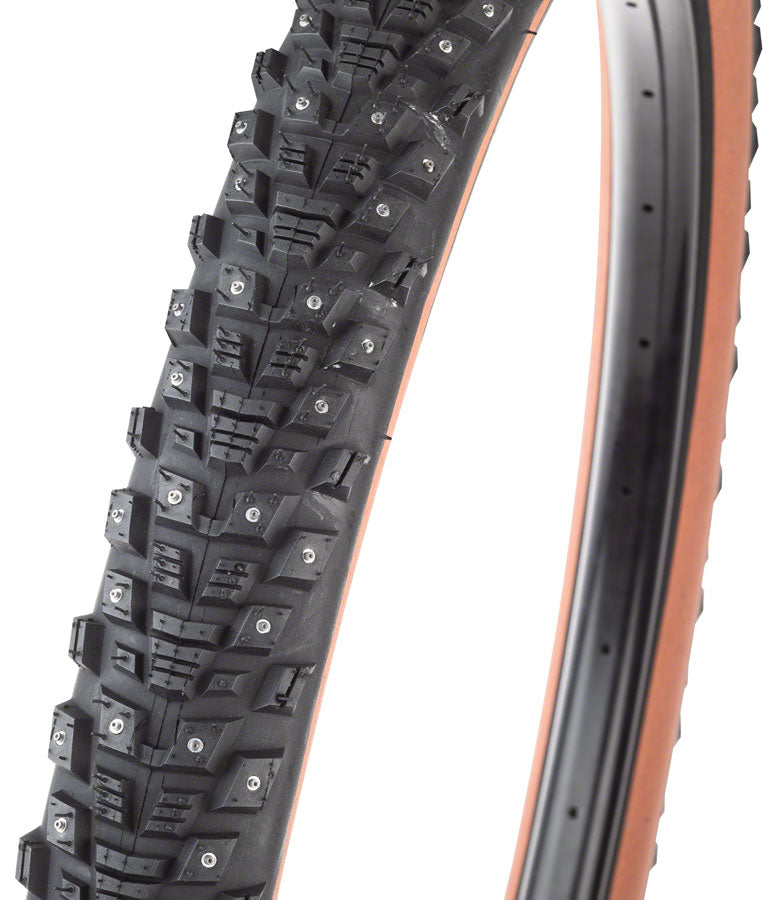 45NRTH Kahva Tire - 29 x 2.25, Tubeless, Folding, Tan, 60tpi, 252 Concave Carbide Studs