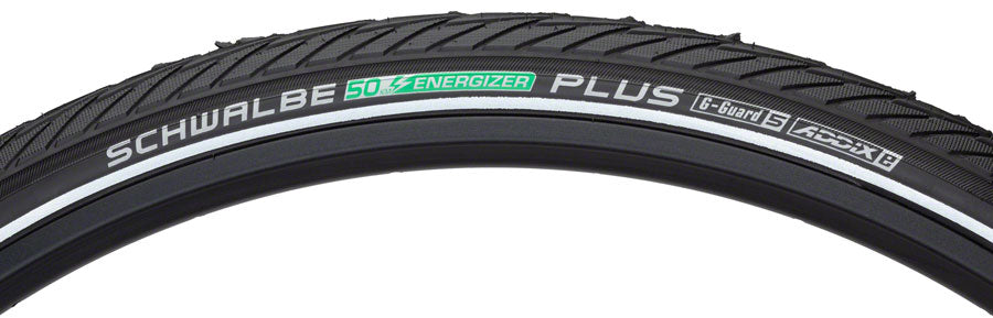 Schwalbe Energizer Plus Tire - 700 x 35, Clincher, Wire, Black/Reflective, Performance, GreenGuard, Addix E50