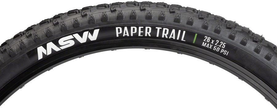 MSW Paper Trail Tire - 26 x 2.25, Wirebead, Black, 33tpi