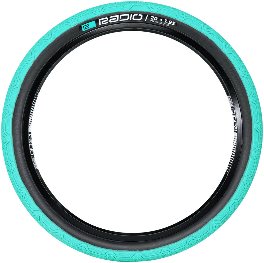 Radio Raceline Oxygen Tire - 20 x 1.95, Clincher, Folding, Teal/Black, 120 TPI