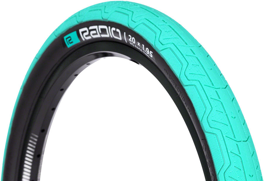 Radio Raceline Oxygen Tire - 20 x 1.95, Clincher, Folding, Teal/Black, 120 TPI