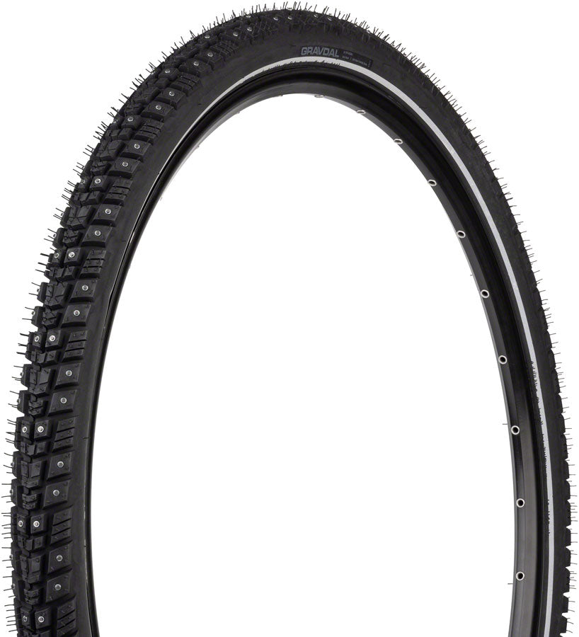 45NRTH Gravdal Tire - 700 x 45, Clincher, Steel, Black, 33tpi, 240 Concave Carbide Aluminum Studs