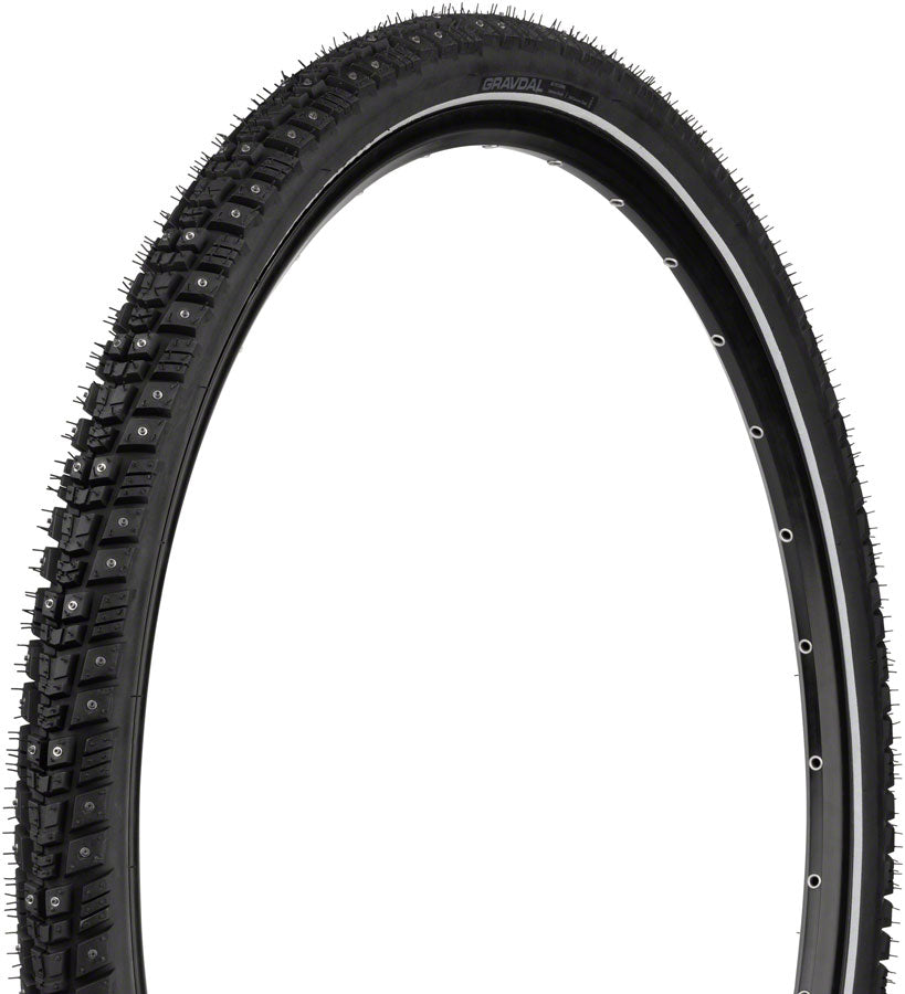 45NRTH Gravdal Tire - 700 x 45, Tubeless, Folding, Black, 60tpi, 240 Concave Carbide Aluminum Studs