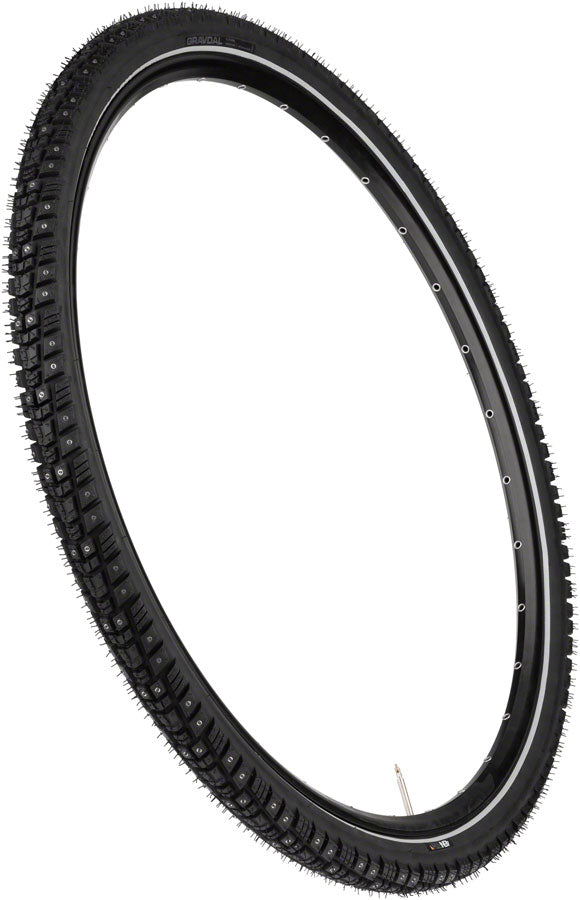 45NRTH Gravdal Tire - 700 x 45, Tubeless, Folding, Black, 60tpi, 240 Concave Carbide Aluminum Studs