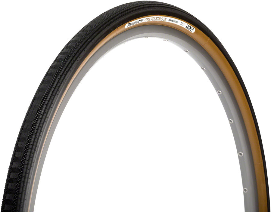 Panaracer GravelKing SS Tire - 700 x 38, Tubeless, Folding, Black/Brown
