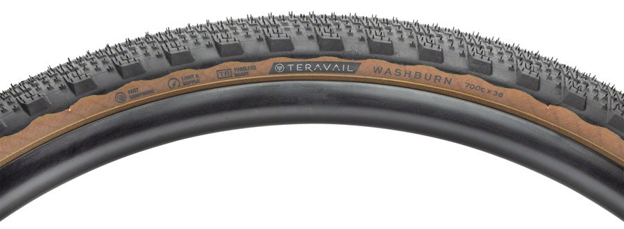 Teravail Washburn Tire - 700 x 38, Tubeless, Folding, Tan, Durable