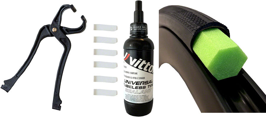 Vittoria Air-Liner Tubeless Road Kit - 2 Inserts, Tire Sealant, Pliers and Clips, Small, 25mm