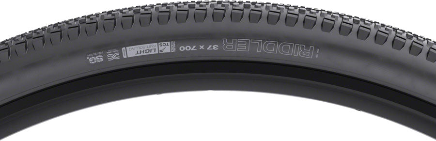 WTB Riddler Tire - 700 x 37, TCS Tubeless, Folding, Black, Light, Fast Rolling, SG2