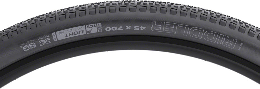 WTB Riddler Tire - 700 x 45, TCS Tubeless, Folding, Black, Light, Fast Rolling, SG2