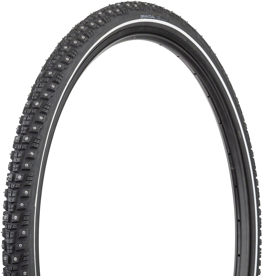 45NRTH Gravdal Tire - 700 x 38, Tubeless, Folding, Black, 60tpi, 252 Concave Carbide Studs