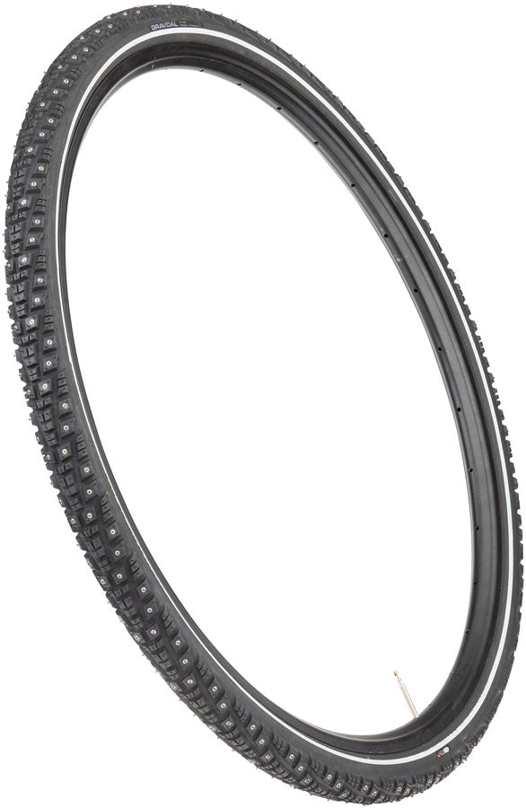 45NRTH Gravdal Tire - 700 x 38, Tubeless, Folding, Black, 60tpi, 252 Concave Carbide Studs