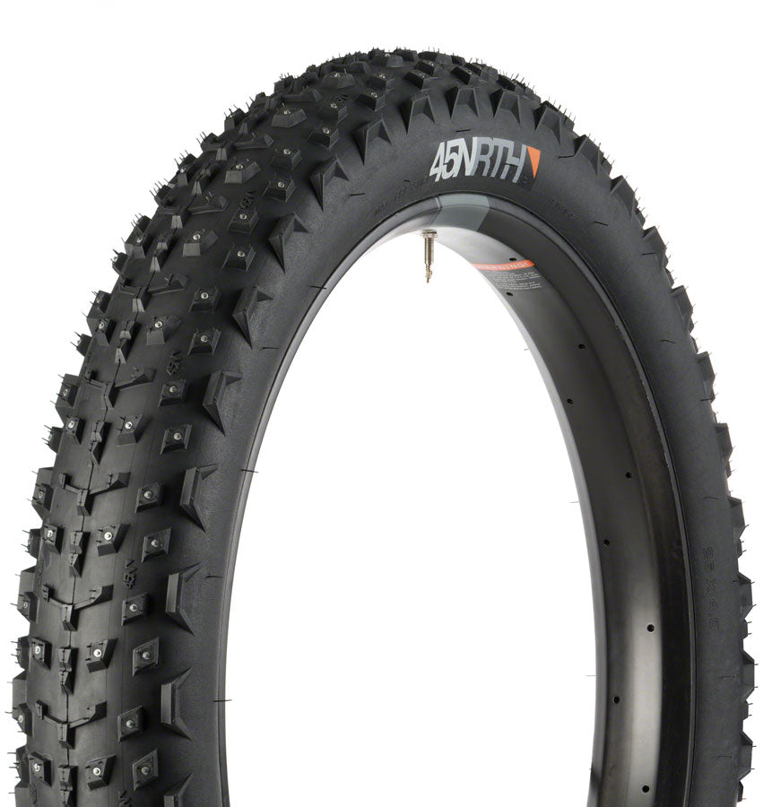 45NRTH Dillinger 4 Tire - 26 x 4, Tubeless, Folding, Black, 60tpi, 240 Carbide Steel Studs