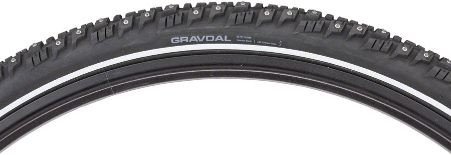 45NRTH Gravdal Tire - 650b x 38, Tubeless, Folding, Black, 60tpi, 240 Concave Carbide Studs