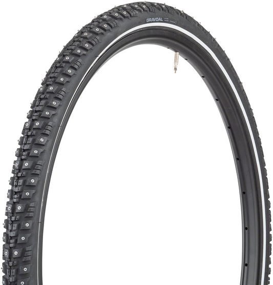 45NRTH Gravdal Tire - 650b x 38, Tubeless, Folding, Black, 60tpi, 240 Concave Carbide Studs