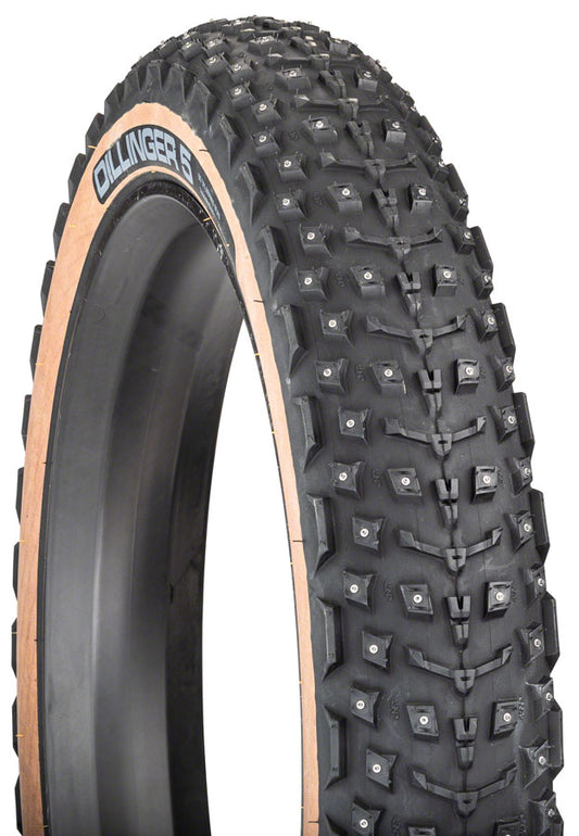 45NRTH Dillinger 5 Tire - 26 x 4.6, Tubeless, Folding, Tan, 60tpi, 258 Concave Carbide Aluminum Studs