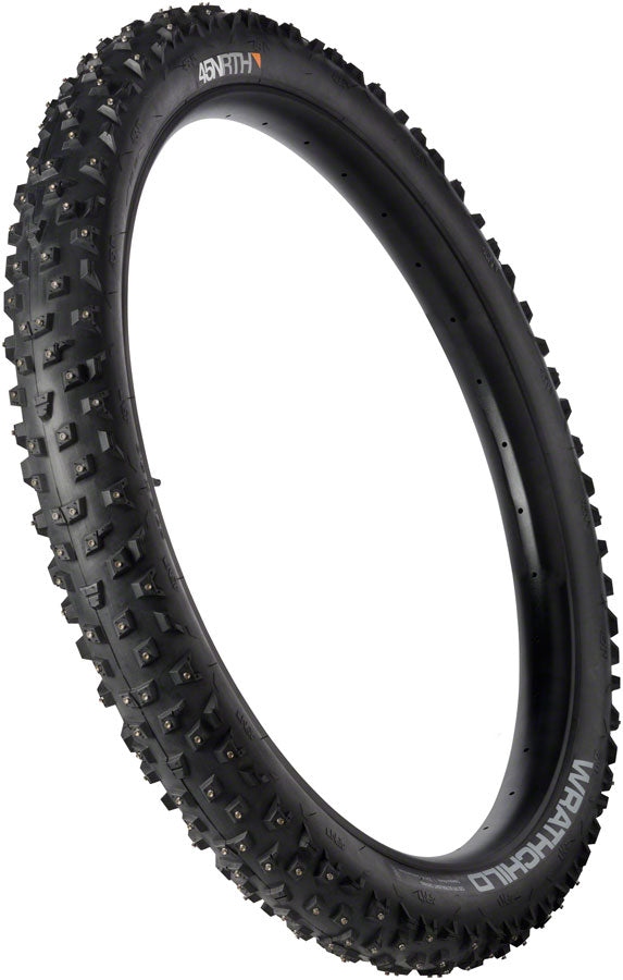 45NRTH Wrathchild Tire - 27.5 x 3, Tubeless, Folding, Black, 120tpi, 252 XL Concave Carbide Aluminum Studs