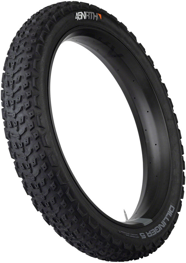 45NRTH Dillinger 5 Tire - 26 x 4.6, Tubeless, Folding, Black, 120tpi, Studdable