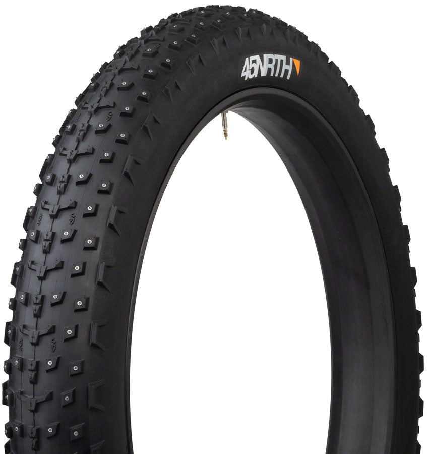 45NRTH Dillinger 4 Tire - 27.5 x 4, Tubeless, Folding, Black, 120tpi, 252 Concave Carbide Aluminum Studs