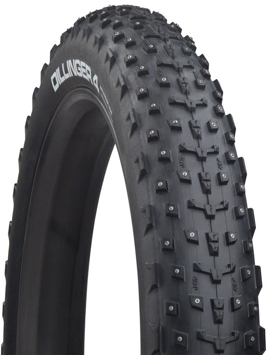 45NRTH Dillinger 4 Tire - 27.5 x 4, Tubeless, Folding, Black, 120tpi, 252 Concave Carbide Aluminum Studs