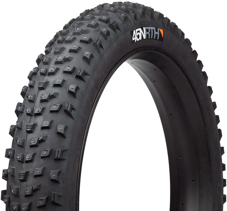 45NRTH Wrathlorde Tire - 26 x 4.2, Tubeless, Folding, Black, 120tpi, 300 XL Concave Carbide Aluminum Studs