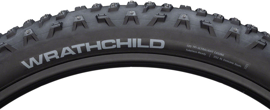 45NRTH Wrathchild Tire - 29 x 2.6, Tubeless, Folding, Black, 120tpi, 252 XL Concave Carbide Aluminum Studs