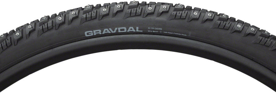 45NRTH Gravdal Tire - 650b x 38, Clincher, Steel, Black, 33tpi, 240 Carbide Steel Studs