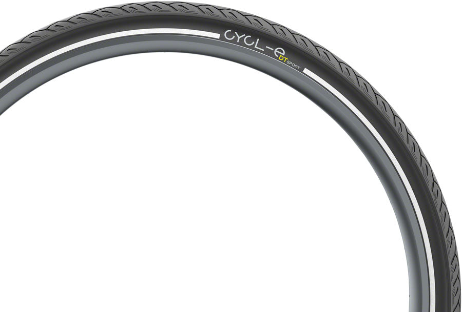Pirelli Cycl-e DT Sport Tire - 700 x 37, Clincher, Wire, Black, Reflective