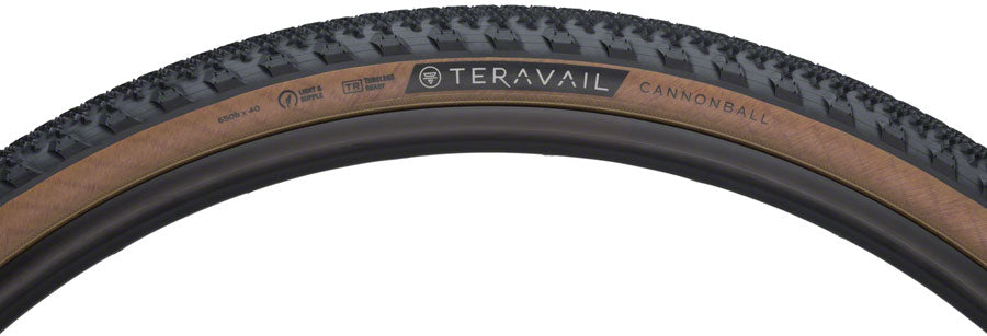 Teravail Cannonball Tire - 650b x 40, Tubeless, Folding, Tan, Light and Supple