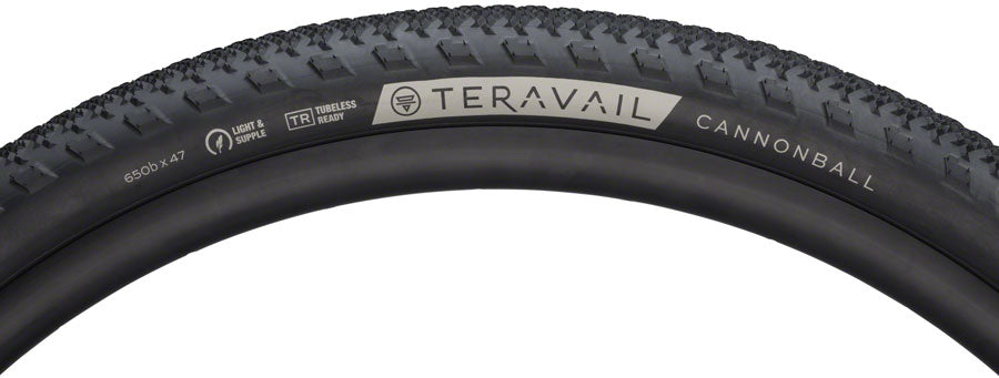 Teravail Cannonball Tire - 650b x 47, Tubeless, Folding, Black, Light and Supple, Fast Compound