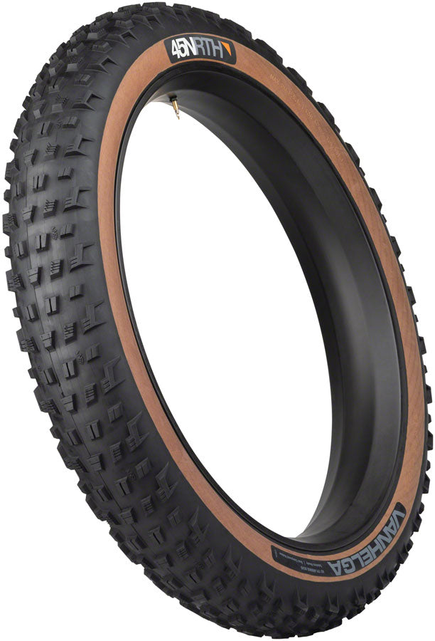 45NRTH Vanhelga Tire - 26 x 4.2, Tubeless, Folding, Black/Tan, 60tpi