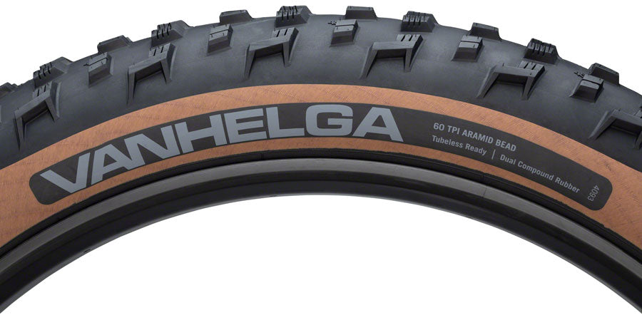 45NRTH Vanhelga Tire - 27.5 x 4, Tubeless, Folding, Black/Tan, 60tpi