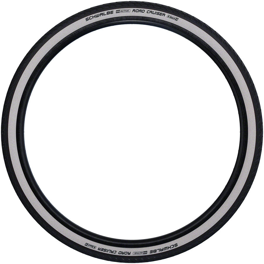 Schwalbe Road Cruiser Tire - 26 x 1.75, Clincher, Wire, White/Black, K-Guard, Green