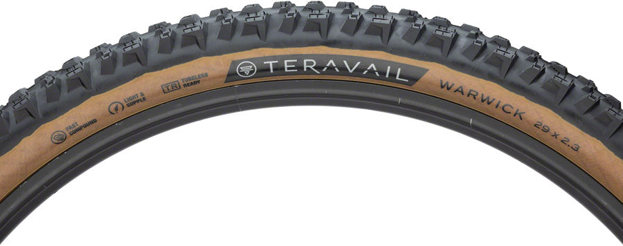 Teravail Warwick Tire - 29 x 2.3, Tubeless, Folding, Tan, Light and Supple, Fast Compound